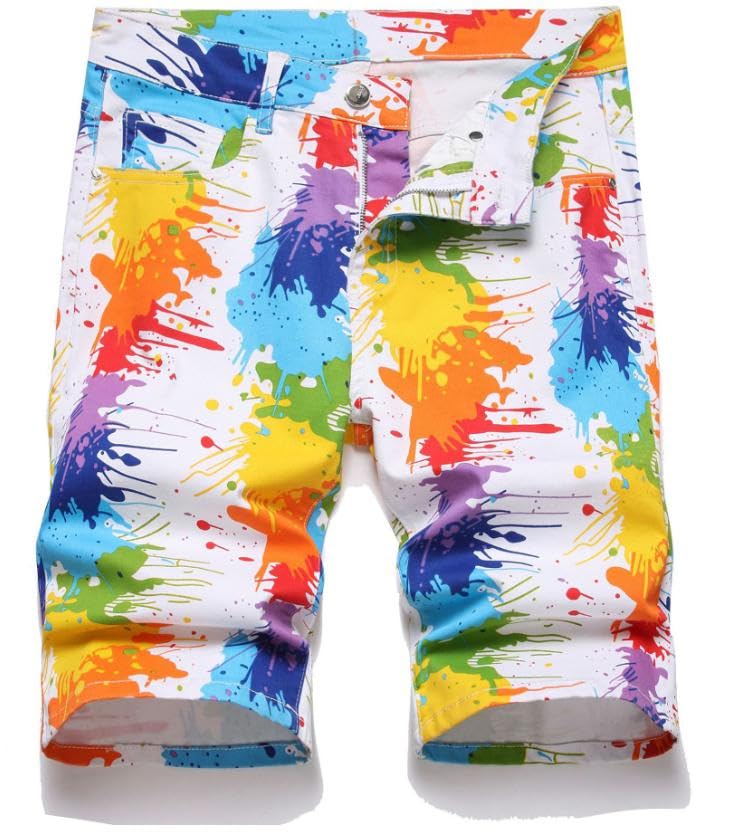 【送料無料】[emptio] [エンプティオ] カラフル 半ズボン 爽やか プリント カジュアル アウトドア アメカジ レギンス 短パン 柄物 メンズ 2