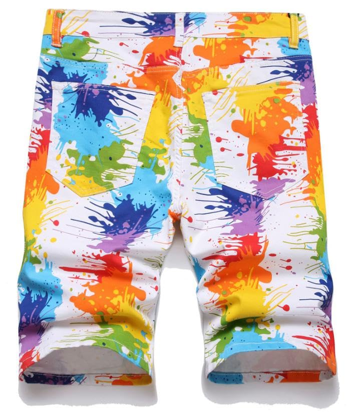 【送料無料】[emptio] [エンプティオ] カラフル 半ズボン 爽やか プリント カジュアル アウトドア アメカジ レギンス 短パン 柄物 メンズ 3