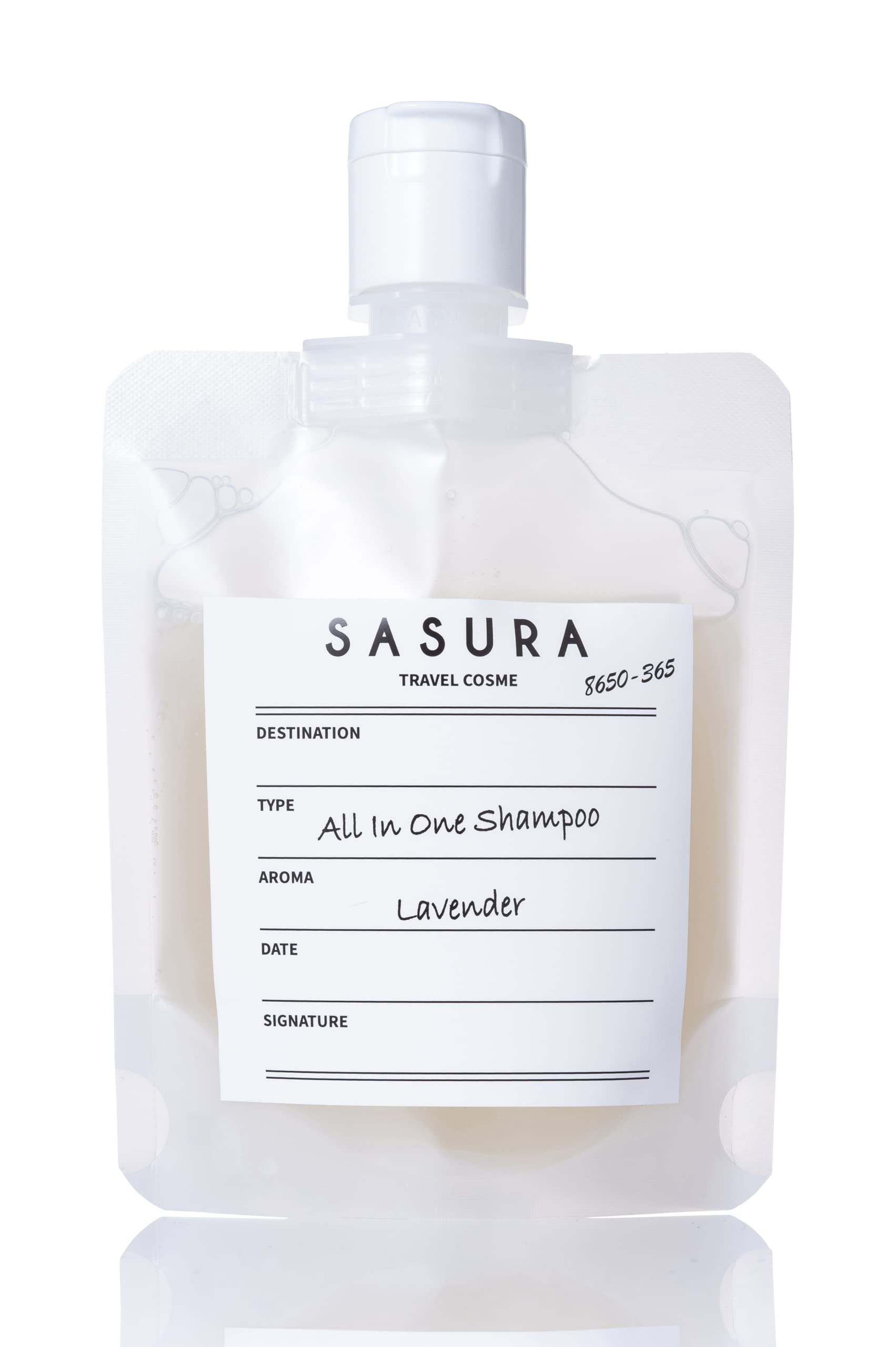 【送料無料】SASURA リンスインシャンプー 旅行用 100ml アミノ酸シャンプー メンズ レディース パウチ..