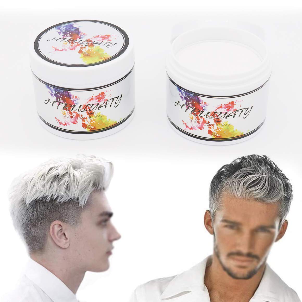 【送料無料】カラー ワンタイムヘアワックス スタイリング DIYヘアカラー泥 ユニセックス9色 色：ホワイト、サイズ：1個