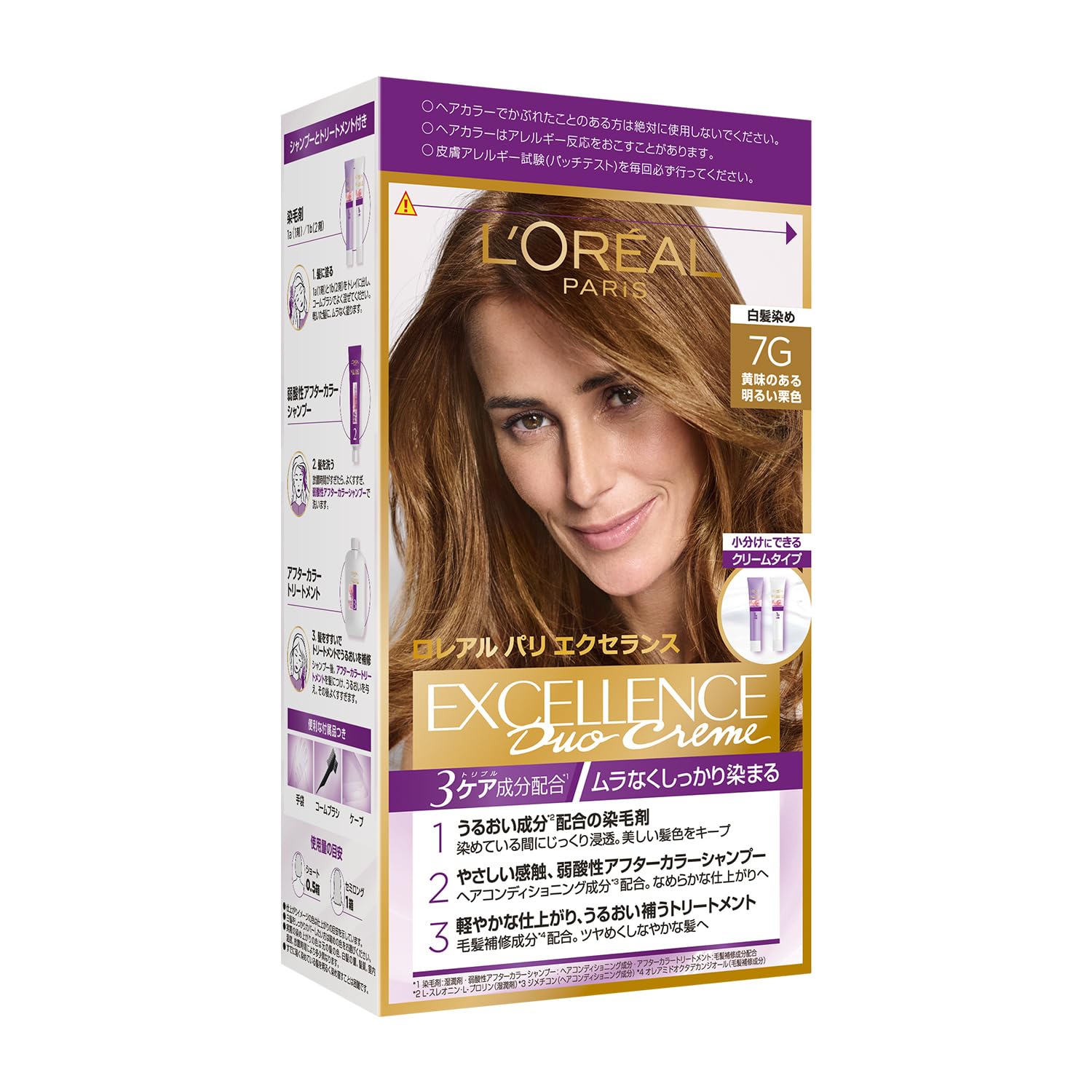 【送料無料】L'Oreal Parisエクセランス R クリームタイプ白髪染め 色：1)単品、サイズ：1個 (x 1)