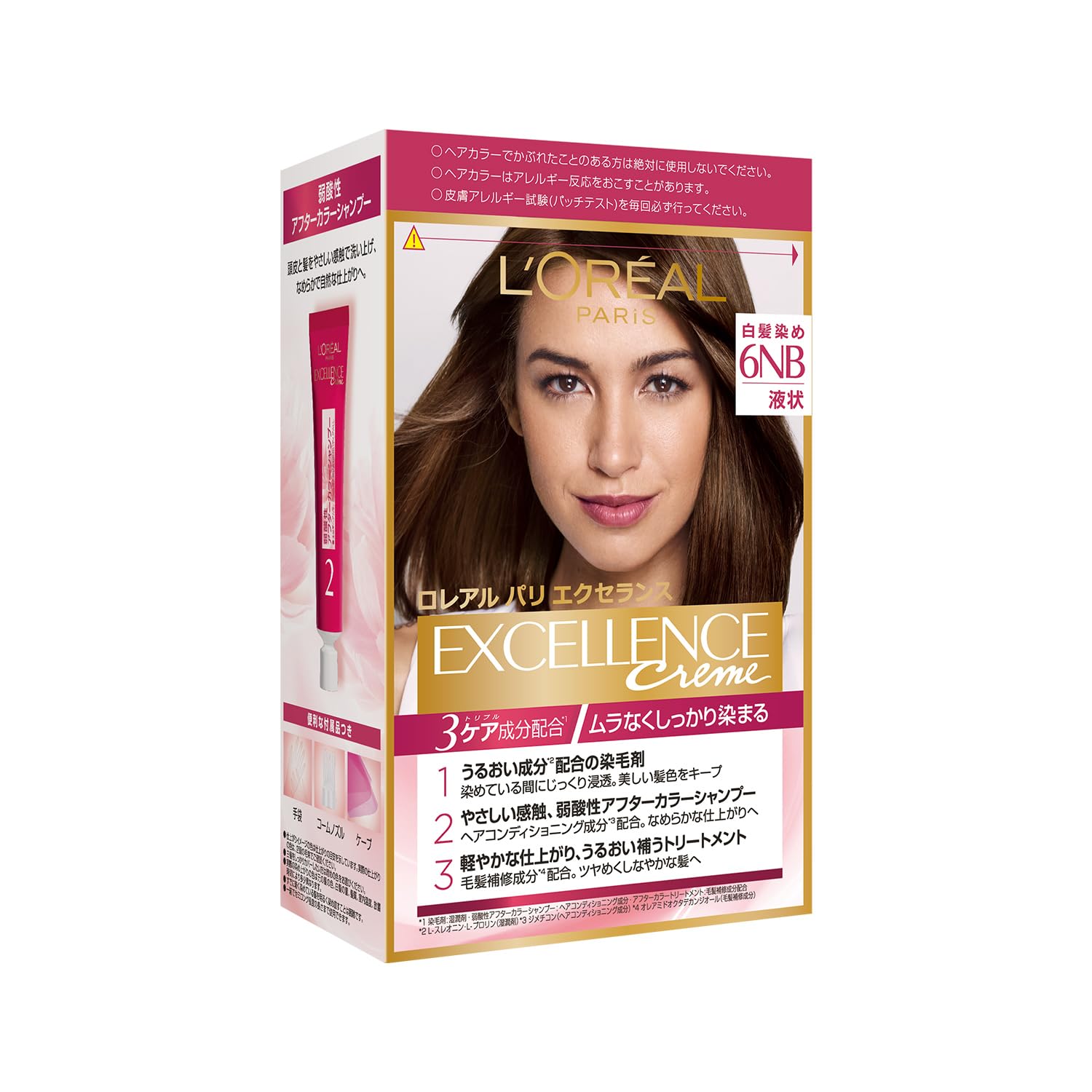 【送料無料】L'Oreal Paris(ロレアルパリ) エクセランス R 液状タイプ ヘアオイルキット 色：6NB やや明るい自然な栗色本体、サイズ：1個 (x 1)