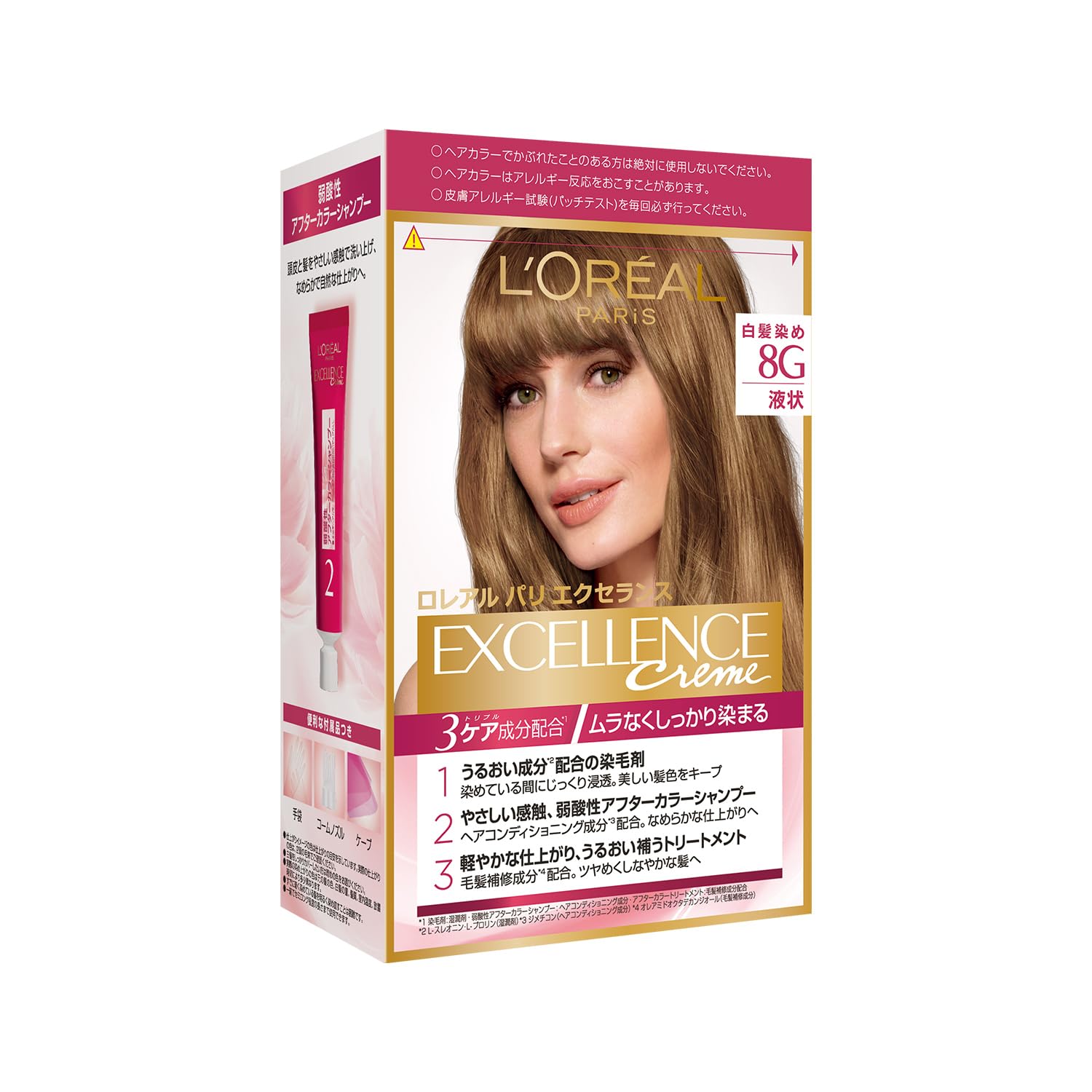 【送料無料】L'Oreal Paris(ロレアルパリ) エクセランス R 液状タイプ ヘアオイルキット 色：8G 黄味のあるより明るい栗色、サイズ：1個 (x 1)