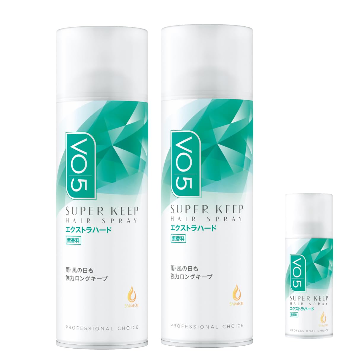 【送料無料】VO5 スーパーキープ ヘアスプレー 色：白、サイズ：330g×2本+おまけ付き