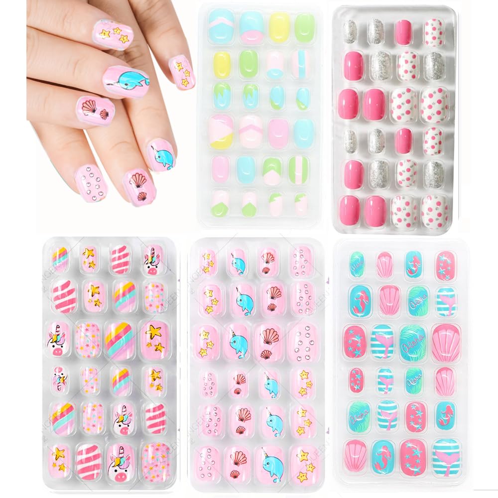 【送料無料】ISHR ネイルチップ 5種セット 120枚入り 子供 つけ爪 偽爪 ネイルのヒント ネイル用品 ネ..