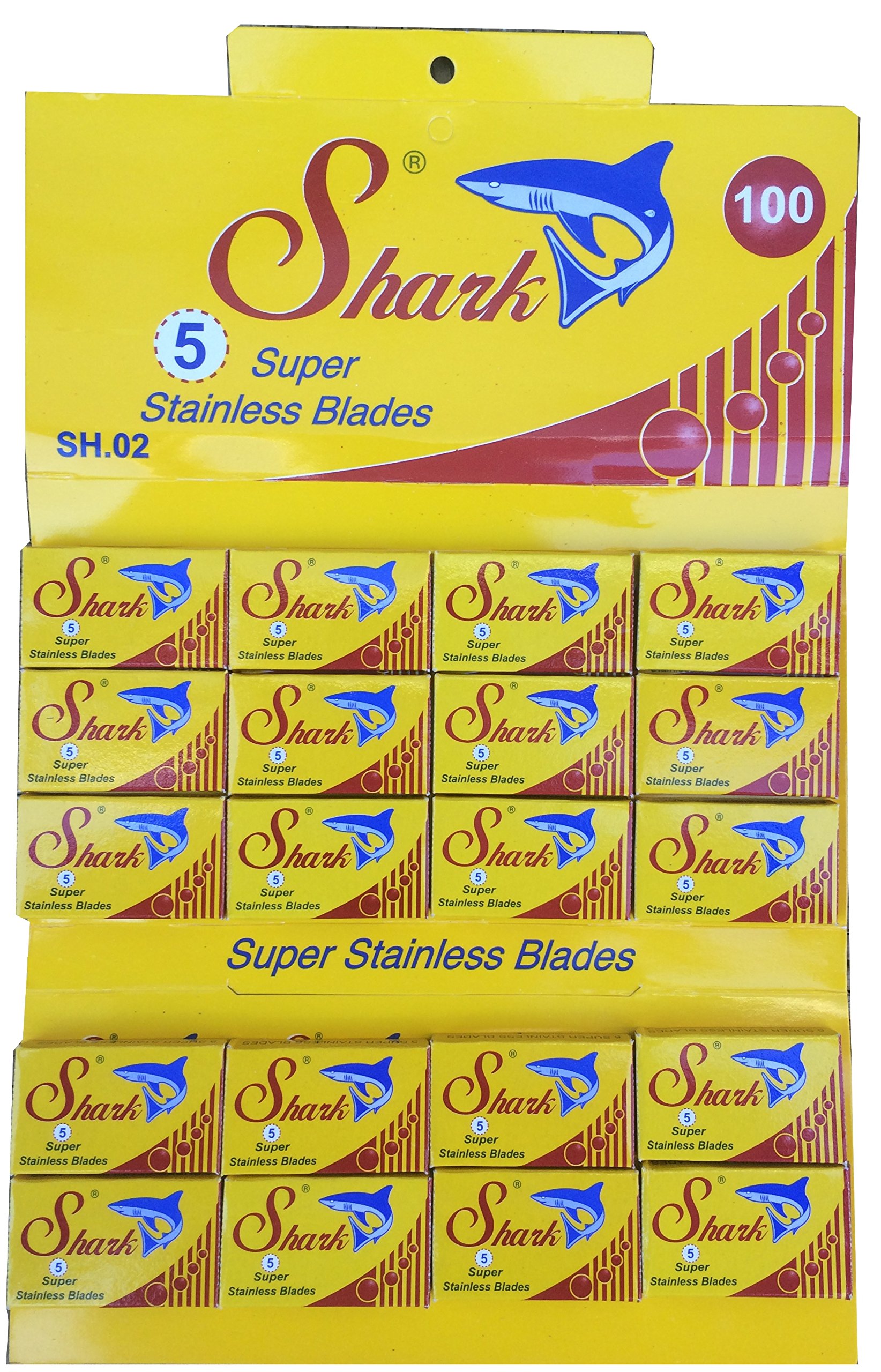 【送料無料】Lord Shark Super Stainless 両刃替刃 100枚入り（5枚入り20 個セット）【並行輸入品】 色：クロム