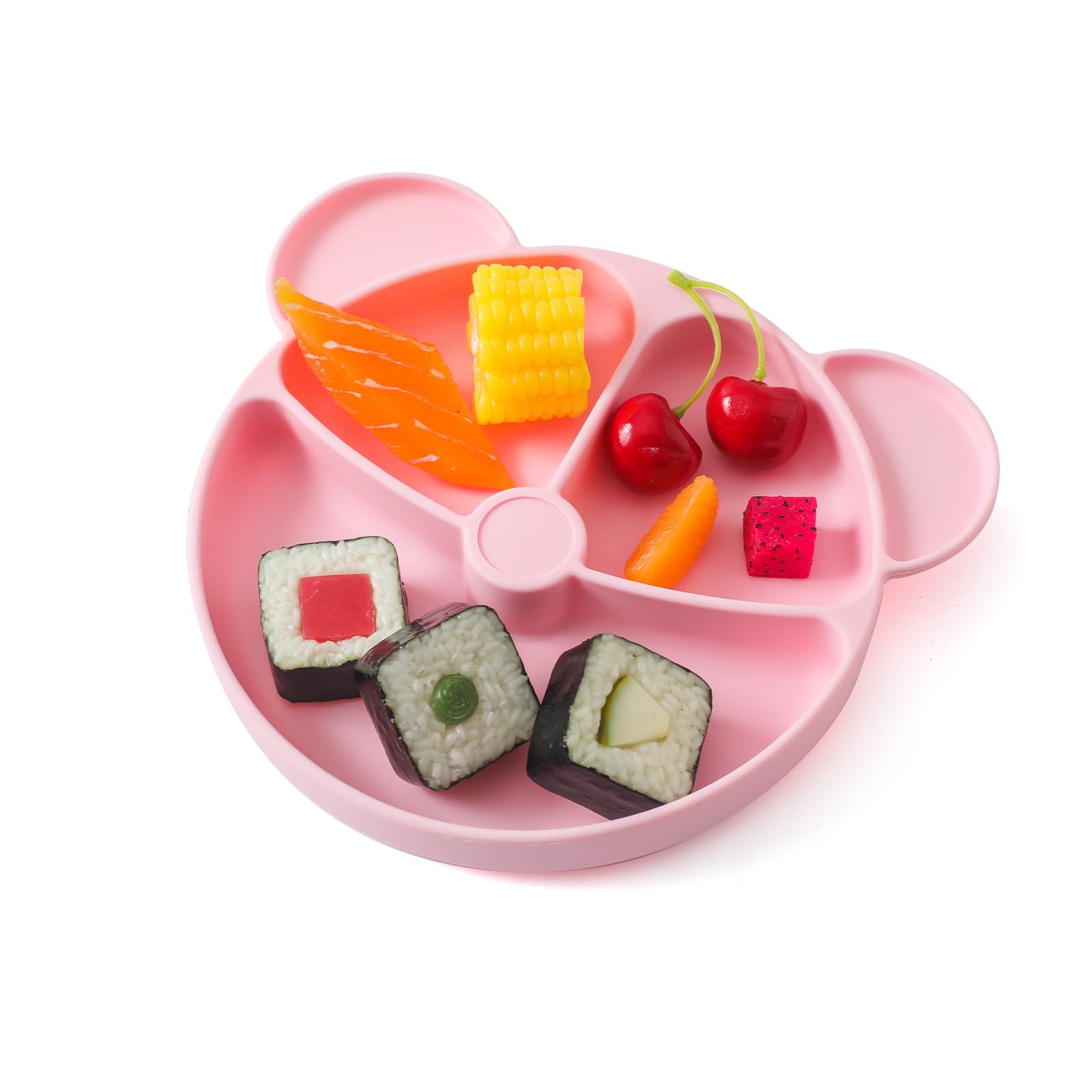 【送料無料】Wooden Teether ベビー食器 離乳食プレート 吸盤付き お皿 ぴったり吸着 吸盤付きプレート シリコン くっつく ひっくり返らない 赤ちゃん 滑り止め 幼児 子供 食事 ワンプレート皿 プレゼント 電子レンジ 食洗器対応 高温消毒 出産祝い