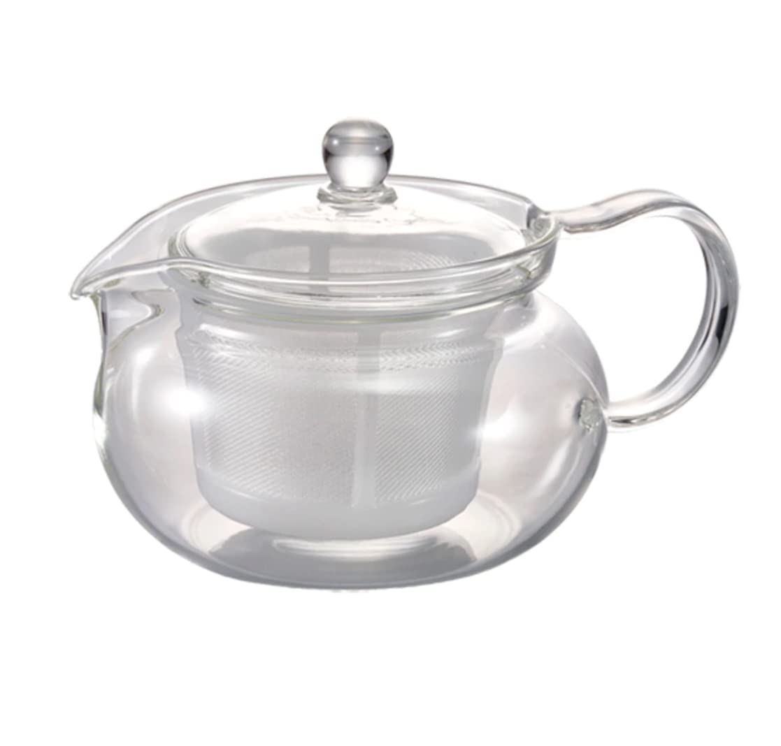 【送料無料】ハリオ (HARIO) 茶茶急須AYAORI 耐熱ガラス製 日本製 ティーポット 洗いやすい 透明 実用容量450ml 丸 電子レンジ 食洗機対応 CHJMN-45-AY-NW