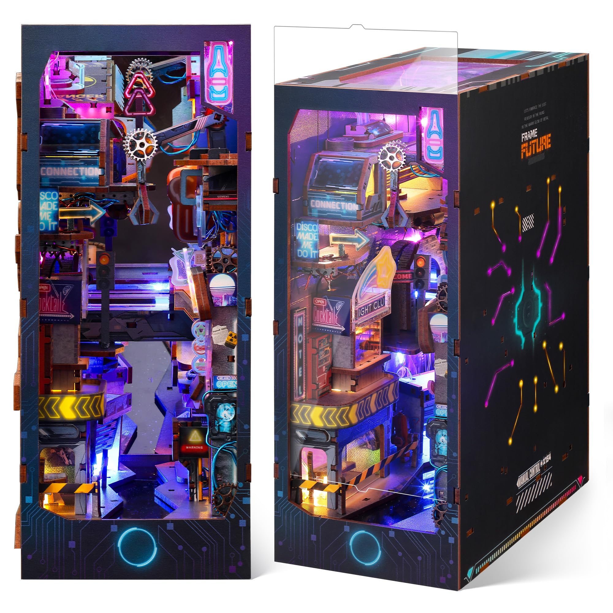 【送料無料】FUNPOLA ブックヌック キット Booknook 木製パズル DIY ミニチュア ドールハウス LEDライ..