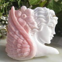 希少 Carla Iannacone作 コンクシェル カメオK18, SILVER ペンダントブローチ【淡いピンクの翼 美しい天使】