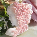 Raffaele Pernice作 コンクシェル カメオ K18 SILVER ペンダント ブローチ【美しいピンクの薔薇の髪飾り】