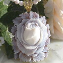 Luciano Giannini作サードニクス シェルカメオ K18 SILVER ペンダントトップ【エレガントで 美しい薔薇】