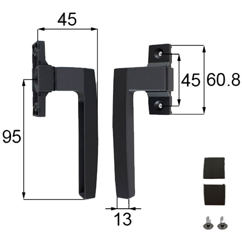 グレモンハンドル(固定) LIXIL・トステム 住宅用 SPJG596（こげ茶）