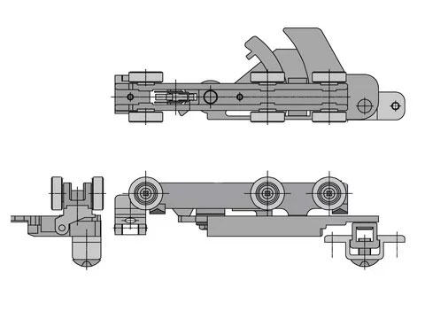 召合せ吊り車 同面引違い窓用 不二サッシ ビル用 RO1731NL/R 【メーカー取り寄せ品】