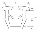 グレチャン ガラス溝幅9ミリ開口用 3〜4mmガラス用防カビ材入り グレー色 【オーダーカット 1メートル単位での切り売り販売 】適応サッシ : 不二サッシ F...