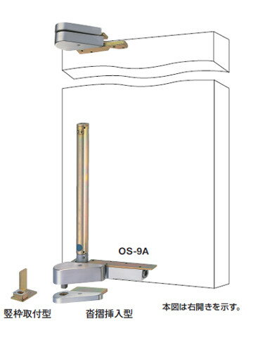 オフセットパワーヒンジ 持出吊りオートパワーヒンジ 「O-9C」一般ドア用 日本ドアーチェック製造株式会社【メーカー取り寄せ品】