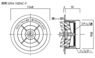 換気口 丸型レジスター (クーラーキャップ兼用・フィルター付) 神栄ホームクリエイト SRM-100NC-F【メーカー取り寄せ品】