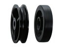 黒ナイロン戸車 車のみ ヨコヅナ 1520/2519 丸型/平型 25mm 【メール便選択可】 【メーカー取り寄せ品】