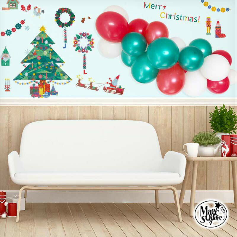 飾りつけ セット クリスマス Xmas 【ファンタジアクリスマス バルーンガーランドセット】 海外風 ウォールステッカー 壁 シール ステッカー バルーンガーラ...