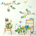 ウォールステッカー はがせる 鳥 インコ 【インコガーデン】 壁 シール ステッカー 壁紙 大きい 飾り 飾りつけ おしゃれ 誕生日 動物 身長計 鳥 猫 北欧...