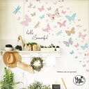 ウォールステッカー シール式 壁紙 はがせる 剥がせる 壁に貼る wall sticker 北欧 花 蝶々 雑貨 ガラス 窓 DIY 賃貸 内装 レディース 子供 かわいい パーティー 飾りつけ ベビーシャワー 新生活