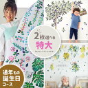 おまけ貰える ウォールステッカー 選べる 2枚セット 大きい サイズ 【選べる特大サイズ2枚セット 誕生日&通年デザインコース】 はがせる 壁 シール 壁紙 ス...