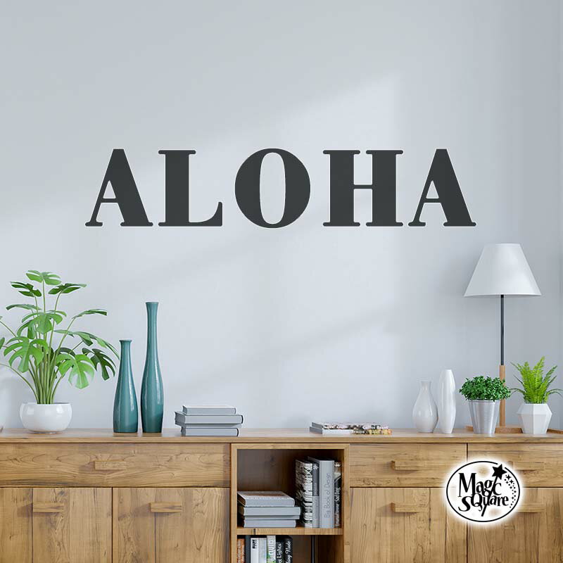 ウォールステッカー おしゃれ ALOHA aloha モノトーン 英字 北欧 受注生産 hawaii ハワイ ハワイアン 英文 英文字 1m 転写式 貼ってはがせる 賃貸OK 白黒 アルファベット 玄関 トイレ スタイリッシュ 新生活 かわいい かっこいい 海外風 メール便