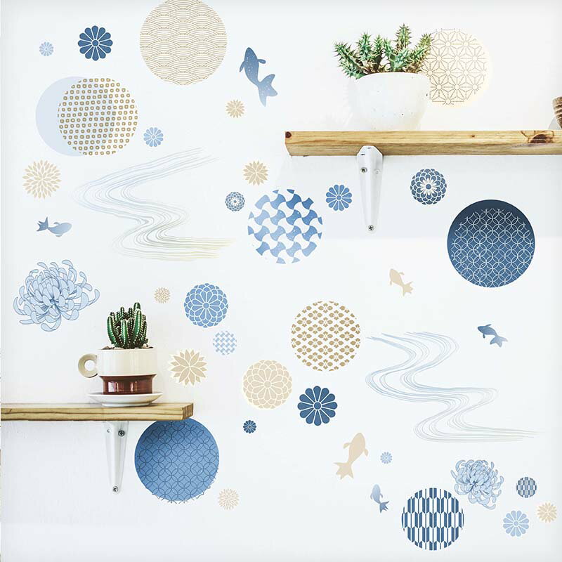 ウォールステッカー はがせる 和柄 【すずかぜ】 壁 シール ステッカー 壁紙 大きい 飾り 飾りつけ おしゃれ 誕生日 動物 身長計 鳥 猫 北欧 植物 木 観葉植物 花 子供部屋 子供 トイレ サイン 文字 英字 和 日本 和風 受注印刷