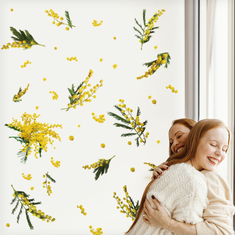 ウォールステッカー ミモザ 国際女性デー 花 フラワー 【トスミモザ】 壁 シール ステッカー 壁紙 大きい 飾り 飾りつけ おしゃれ 誕生日 動物 身長計 鳥 猫 北欧 植物 木 観葉植物 子供部屋 子供 トイレ サイン 文字 英字 韓国 韓国インテリア 受注印刷
