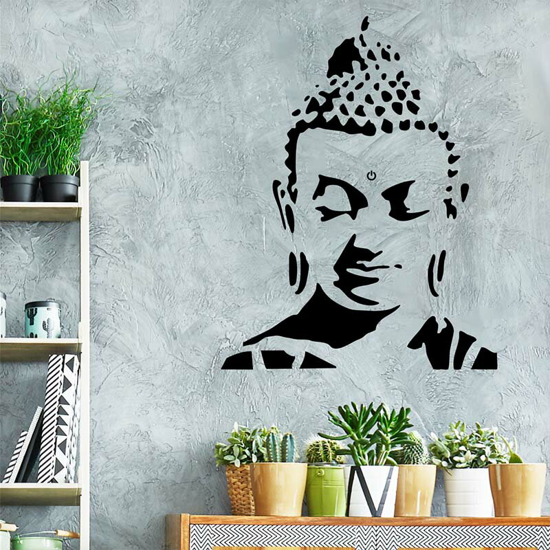 ウォールステッカー 【ブッダ】 大きい サイズ はがせる 壁 シール ステッカー 大きい 壁紙 飾りつけ 飾り おしゃれ 北欧 植物 木 葉 草 観葉植物 かっこいい ブラック 黒 偉人 シルエット ポスター メンズ 大仏 仏教 仏陀 ブッダ ヨガ スピリチュアル 受注印刷