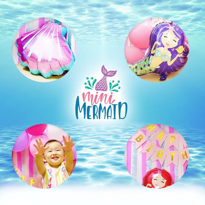 誕生日 【 ピンクマーメイドデコレ 】 フォトブース デコレ クレープストリーマー かわいい バースデー 風船 人魚 マーメイド 女の子 男の子 1歳 2歳 パーティー 飾り 飾り付け お祝い ガーランド