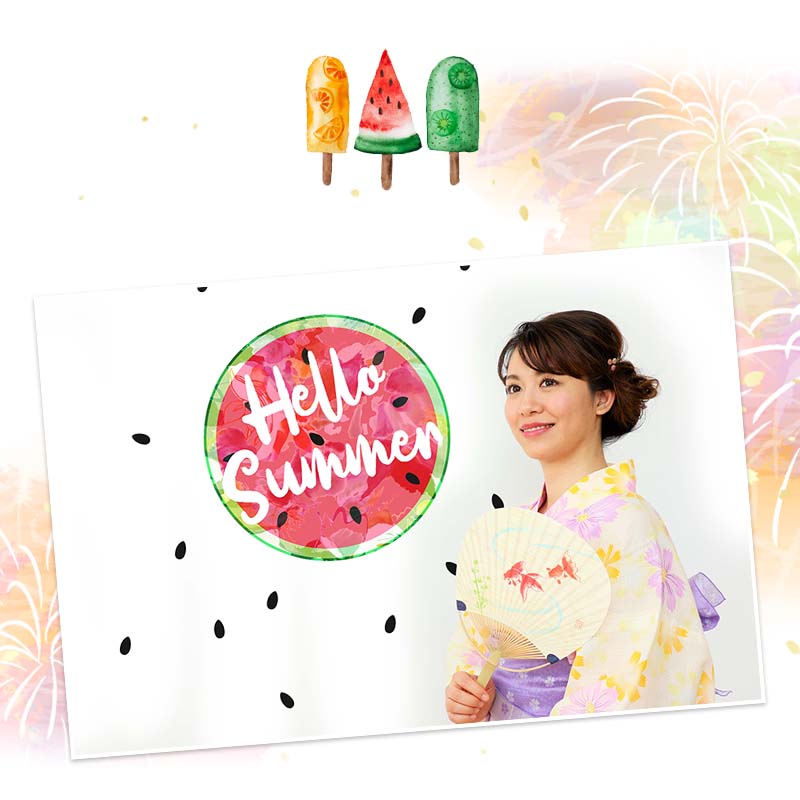 ウォールステッカー スイカ すいか 夏 【Hello Sunmer】 はがせる 壁 シール ステ...