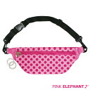 PINK ELEPHANT HIP BAG（ヒップバッグ）カラー：PINKDOT（ピンクドット）ウェット素材のウエストポーチ