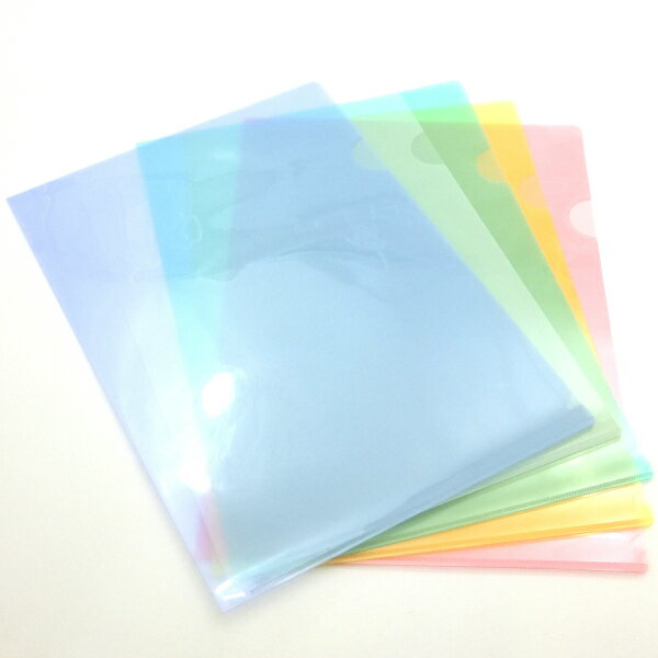クリアホルダーカラー　A4　5枚 【メール便対応】（1通6個までOK！）