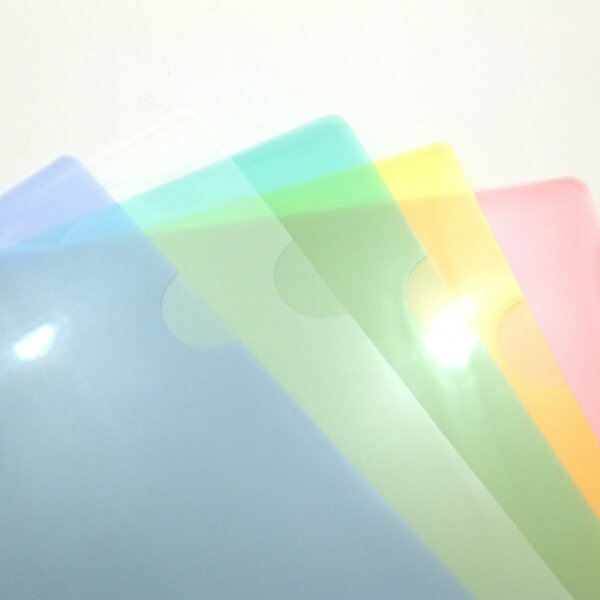 クリアホルダーカラー　A4　5枚 【メール便対応】（1通6個までOK！）