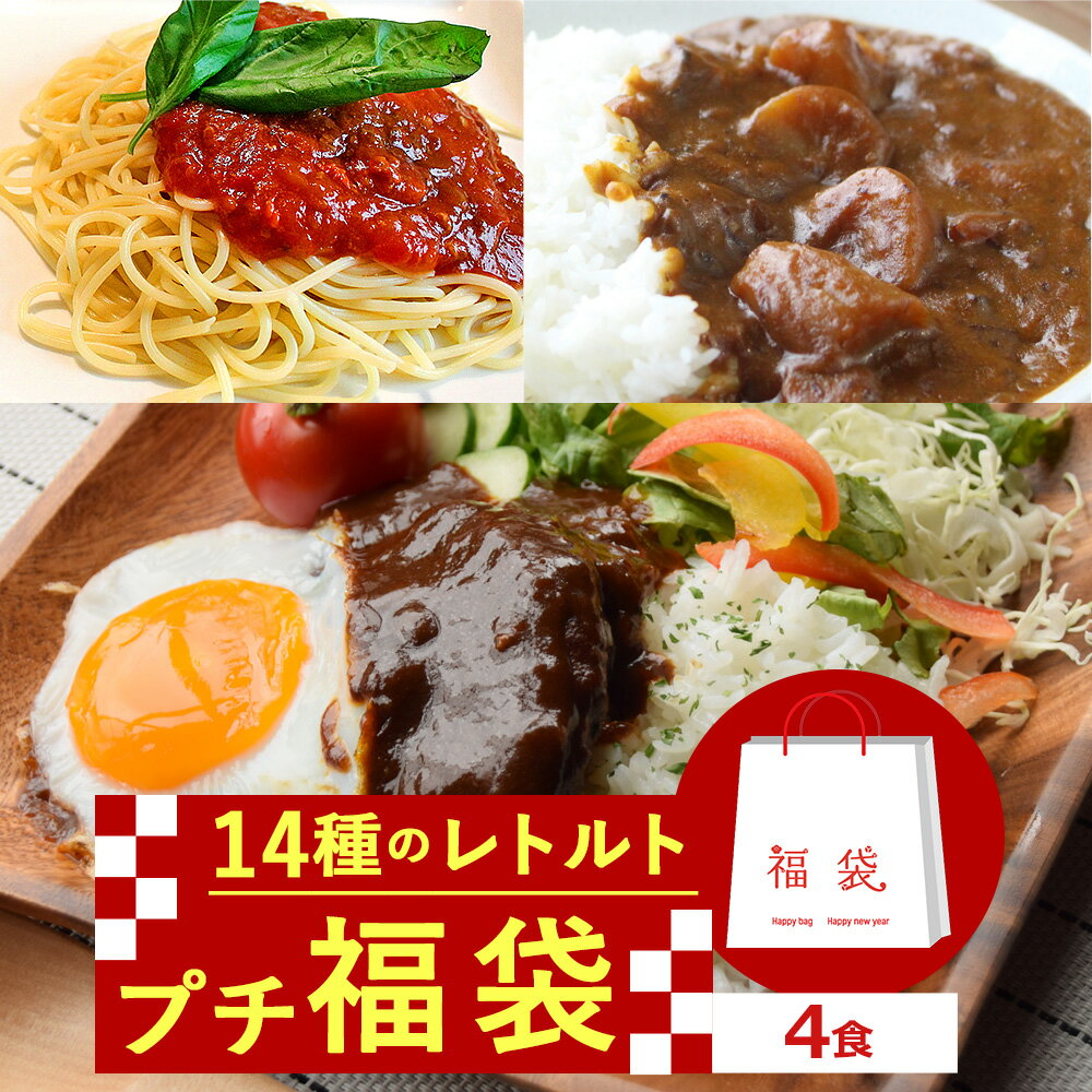 14種類から4パターンで選べるレトルトプチ福袋（4食) 福袋 レトルトカレー 詰め合わせ 送料無料 セット..