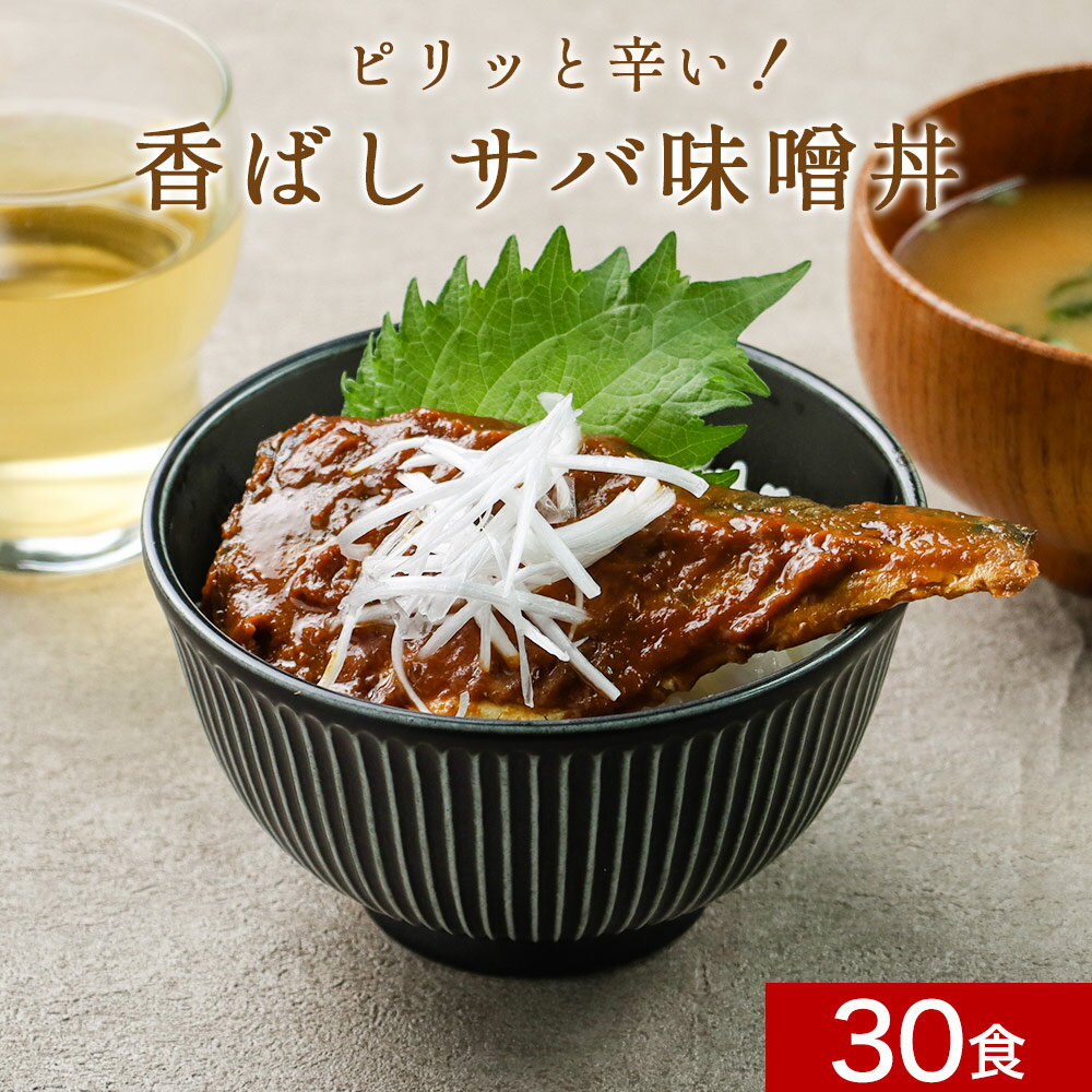 ピリッと辛い!香ばしサバ味噌煮丼 30食 レトルト おかず 常温 保存 惣菜 セット 詰め合わせ 魚 送料無料 北海道産 時短惣菜 一人暮らし 1か月分 丼物 鯖 さば 小ぶりサイズ 週2のおさかな丼 まとめ買い