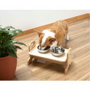 ドギーマン DoggyMan ウッディーダイニング M (犬用の 食器 餌皿)犬用・猫用 食器 餌皿台 トレー #w-100204-03-00 