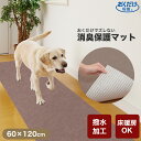 【最大400円クーポン有※要取得】サンコー おくだけ吸着 ペットマット 消臭保護マット 60×120cm / ブラウン ベージュ グリーン / フローリング対策 滑り止めマット ペット用 バリアフリー 防音 国産 廊下 犬 猫 床 保護 カーペット パテラ対策