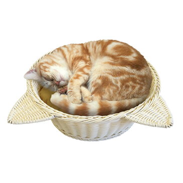 マルカン ニャン太の 猫鍋 ラタン調ベッド ベージュ 4906456558057 #w-147169【猫ベッドSALE】 リゾート