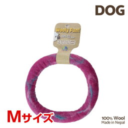 [ウーリーファン]Wooly Fun!! リング 7 マジェンタマーブル Mサイズ ウール おもちゃ 犬用 コスゲ 734663860311 w-154216-00-00