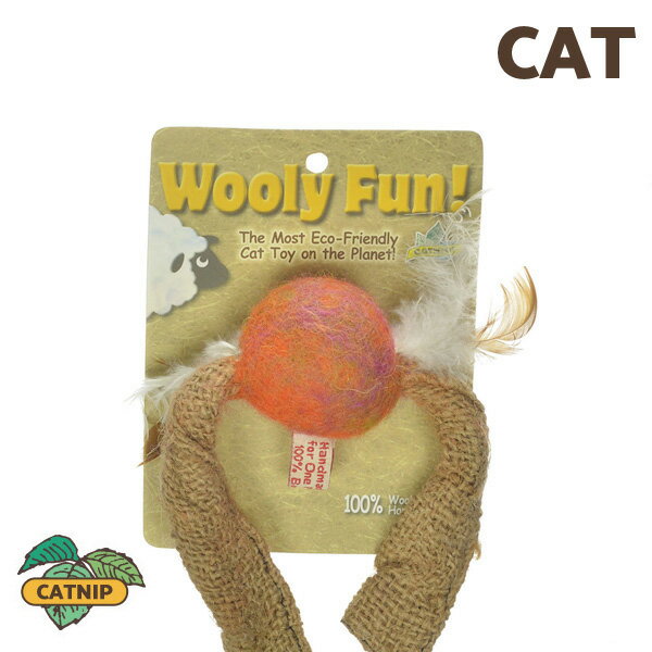 Wooly Fun!! Tussle Ball w/Feathers ウール おもちゃ 猫用 コスゲ キャットニップ 734663861585 w-154272-00-00