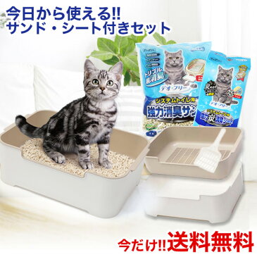 【あす楽】[ペットプロ]PetPro デオフリー 猫用システムトイレセット 猫砂・トイレシステムトイレ本体 4981528719956 #w-166845-00-00[RC2204]