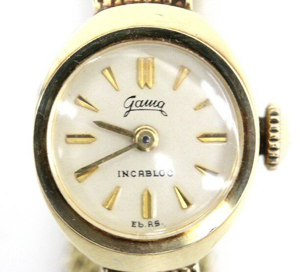 【gawq】レディース 手巻き アンティーク 時計 14K 585【中古】