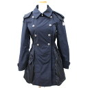【MONCLER】モンクレール HINATA コラボ トレンチコート 襟ボタン フード付き ネイビー 00(XS)【中古】(4)