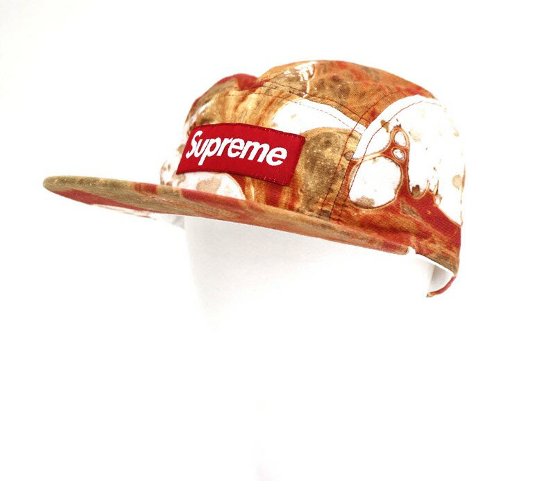 【supreme】シュプリーム Blood and Semen Camp Cap WHITE 2017AW キャンプキャップ ホワイト 迷彩 FW17H85 ボックスロゴ 赤ロゴ 未使用品【中古】