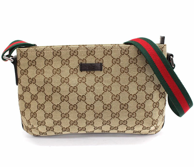 【未使用】GUCCI グッチ GGキャンバス シェリーライン ショルダーバッグ 斜め掛け カーキベージュ 189749 男女兼用 ユニセックス【中古】