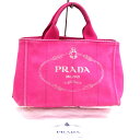 【PRADA】プラダカナパトート ミニ ピンク ハンドバッグ デニム【中古】
