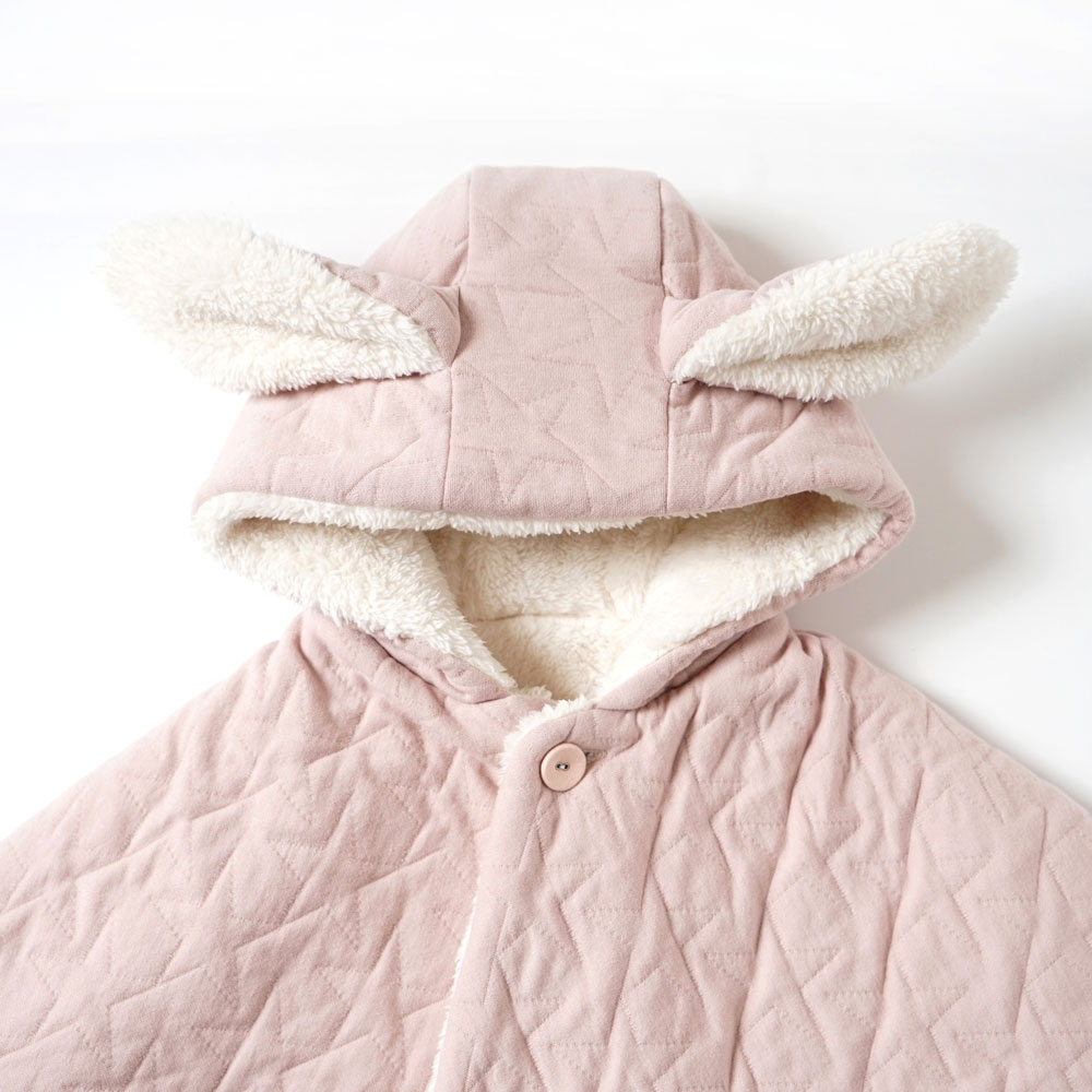 【10mois 公式】starキルト 耳つきマント ピンク 新生児〜100cm / 10mois[日本製 赤ちゃん 出産準備 出産祝い ギフト うさぎ耳 耳つき 送料無料] 2