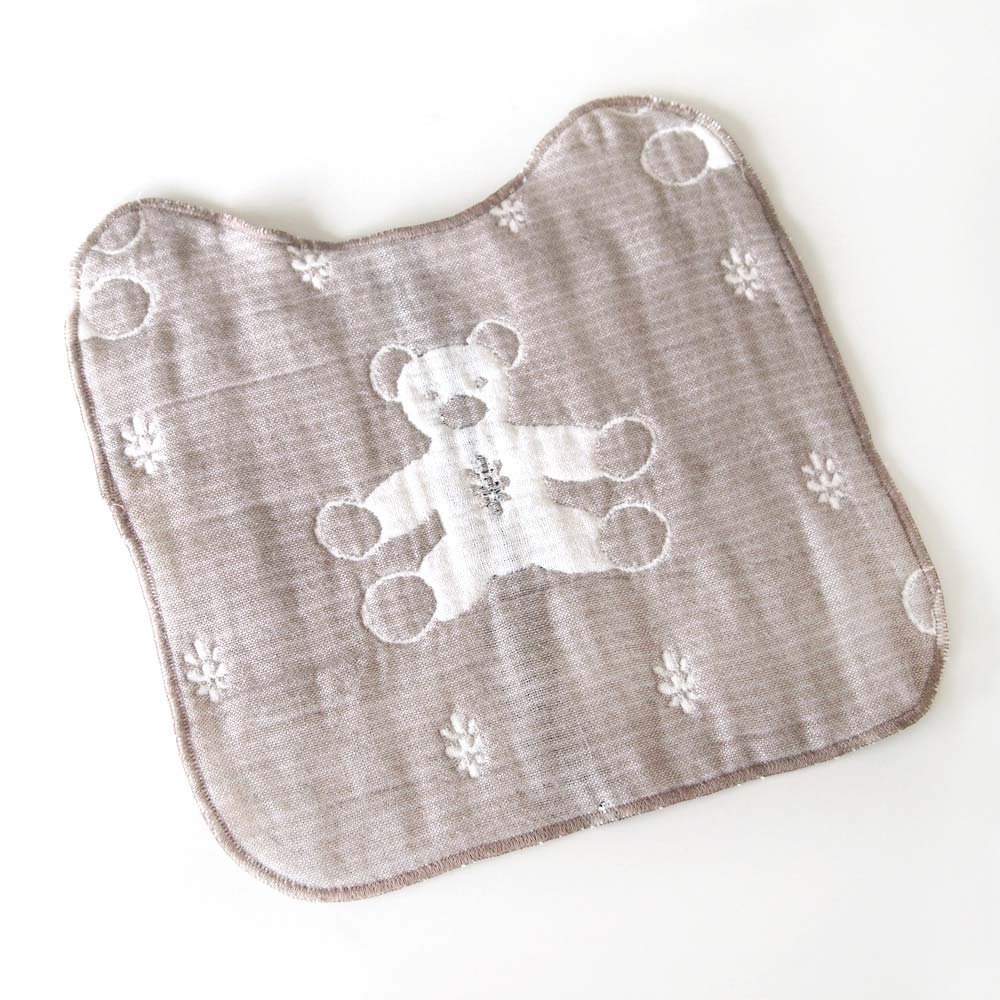 【10mois 公式】SOULEIADO ソレイアード ふくふくガーゼ(6重ガーゼ) クリップ&ハンカチスタイ ブラウンセット [日本製 ビブ よだれかけ 赤ちゃん ベビー 出産祝い ギフト よだれカバー ガーゼハンカチ マルチクリップ] 3